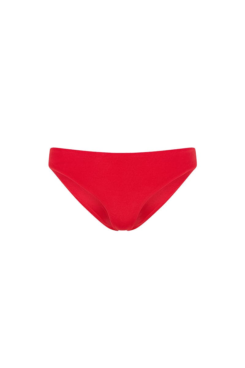THE COLOR BLOCK BOW-TIE TOP AND GOJI RED CLASSIC BRIEF BIKINI - CULT MIA