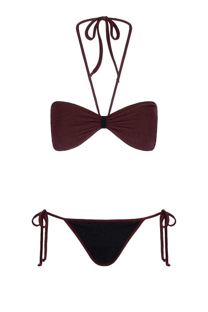 THE COCO TERRY STRAPLESS TOP AND BRIEF REVERSIBLE BIKINI - CULT MIA