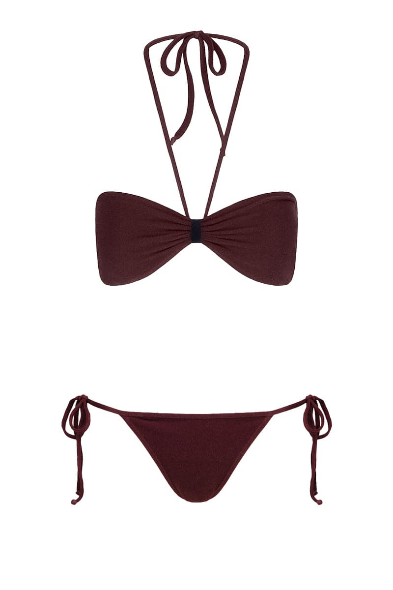 THE COCO TERRY STRAPLESS TOP AND BRIEF REVERSIBLE BIKINI - CULT MIA