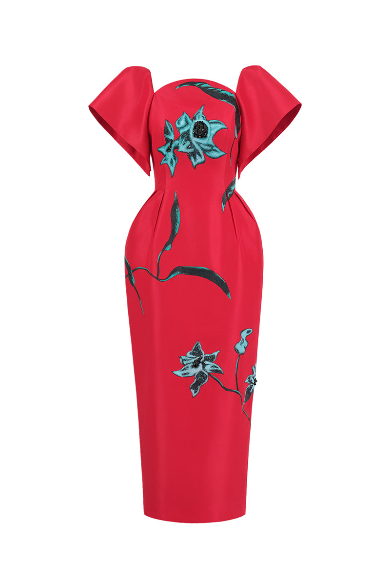THE FLARE ORCHID MIDI DRESS