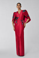Red Orchid Gown Dress from Tiny Ink's Invisible Curves collection, featuring elegant fabric and a flowing silhouette.