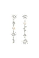 Silver earrings with intricate justice-themed design from Lavani Jewels, featuring elegant craftsmanship and polished finish.