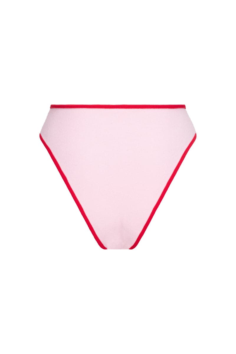 THE RED TERRY STRAPLESS TOP AND BRIEF BIKINI - CULT MIA