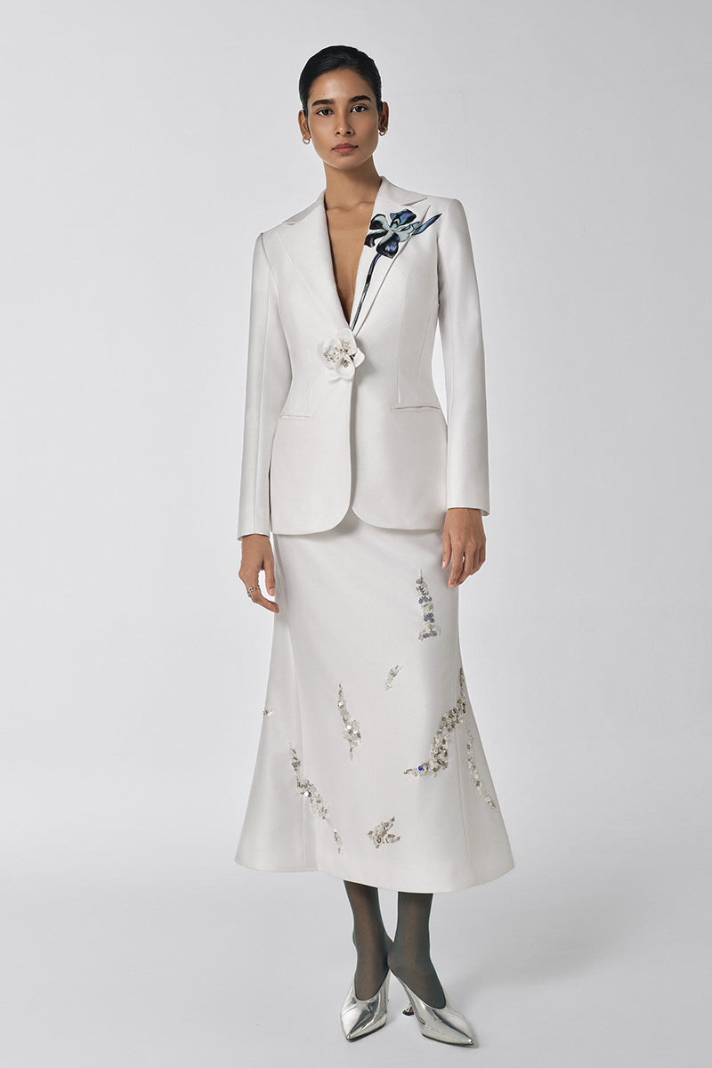 THE SHADOW IRIS BLAZER AND MIDI SKIRT