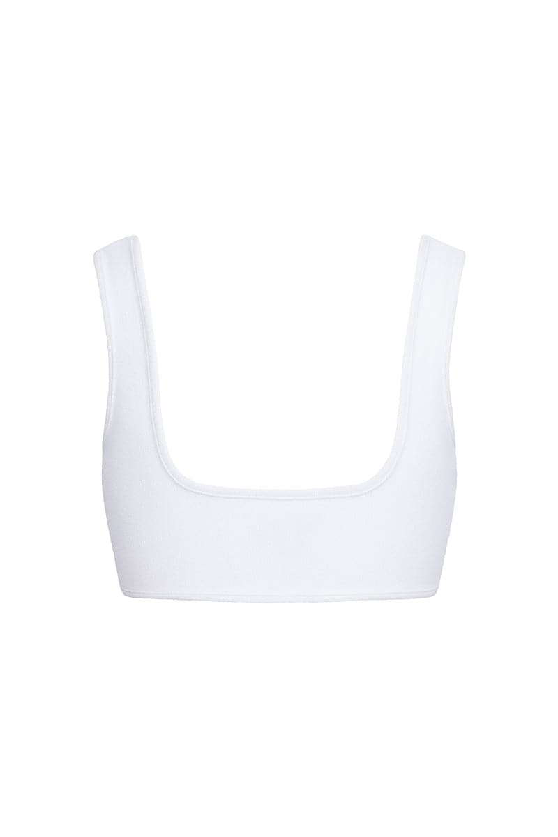 THE WHITE TERRY ATHLETIC TOP AND BRIEF BIKINI - CULT MIA