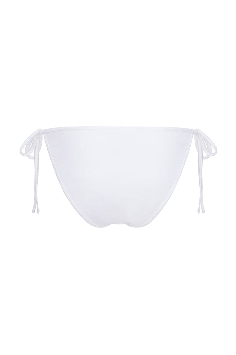 THE WHITE TERRY TRIANGLE TOP AND BRIEF BIKINI - CULT MIA