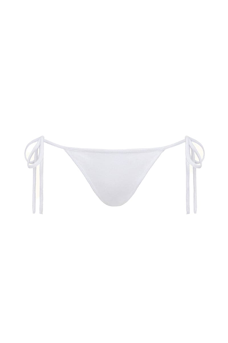 THE WHITE TERRY TRIANGLE TOP AND BRIEF BIKINI - CULT MIA