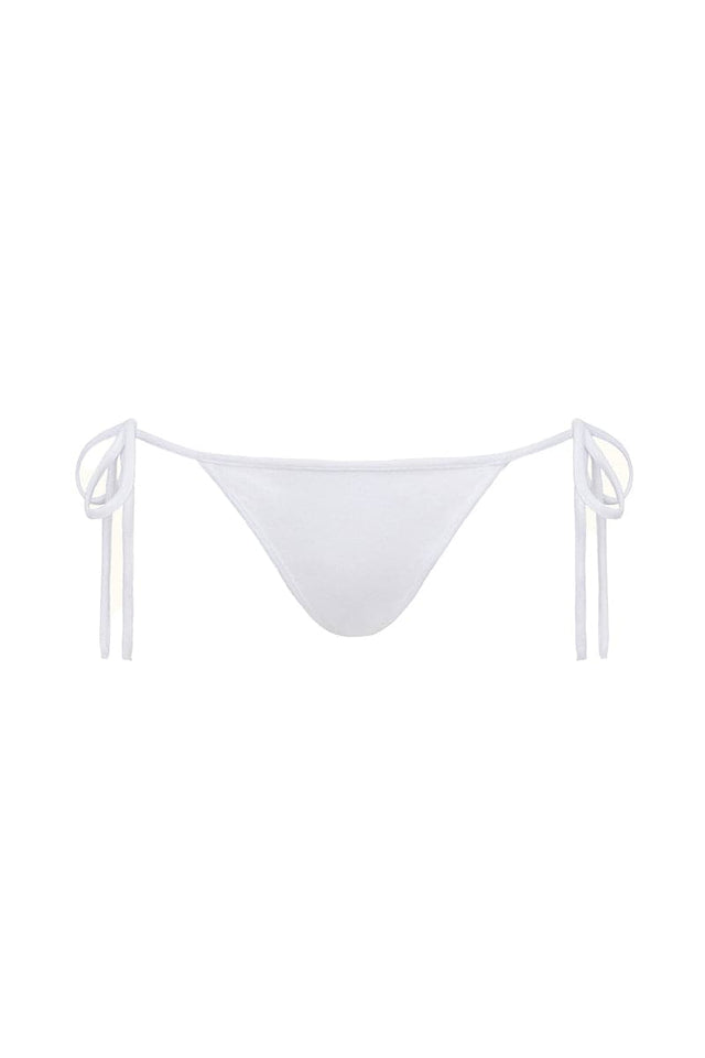 THE WHITE TERRY TRIANGLE TOP AND BRIEF BIKINI CULT MIA Talia Collins