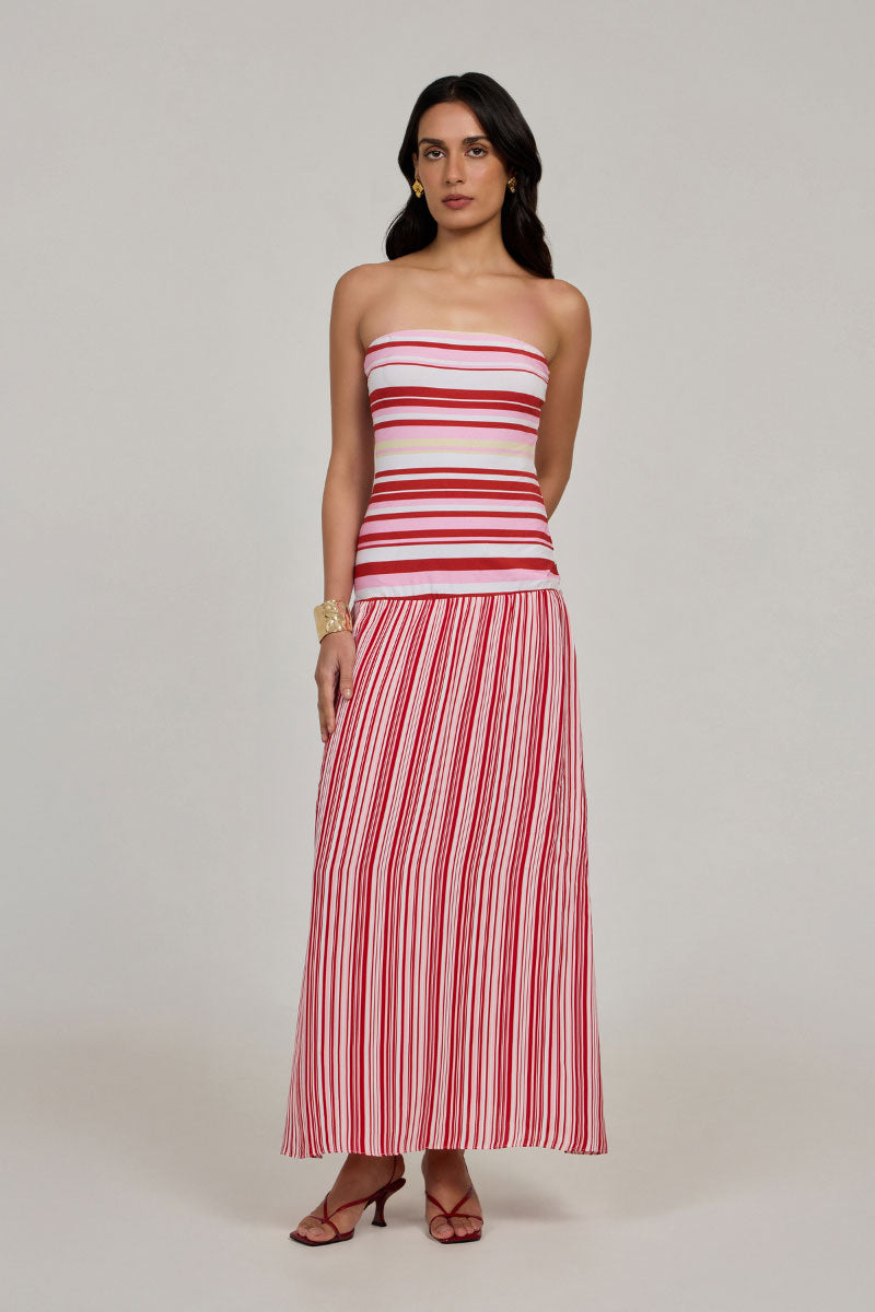 Light blue Summer Away Thea Maxi Dress with flowing fabric and sleeveless design, perfect for warm weather and casual outings.