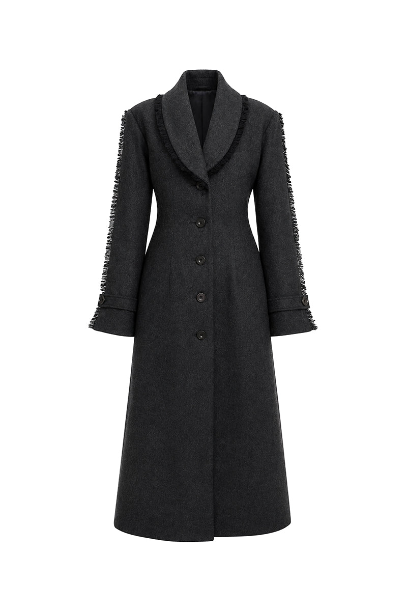 Black Thread Coat by Stolen Stores, stylish outerwear with a sleek design, featuring a modern tailored fit and durable fabric.