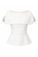Ivory Tibet Top by ANA + MARIA displayed on a mannequin, showcasing its stylish design and soft fabric.