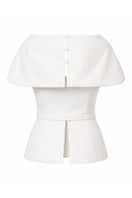 Ivory Tibet Top by ANA + MARIA displayed on a ghost mannequin, showcasing the soft fabric and stylish cut of the sleeveless top.