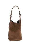 ISIDORA MALVA Tierralta tote bag in chocolate suede, shoulder bag with sleek design and spacious interior.