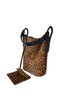 ISIDORA MALVA Tierralta tote shoulder bag in leopard print with spacious interior and stylish animal pattern design.