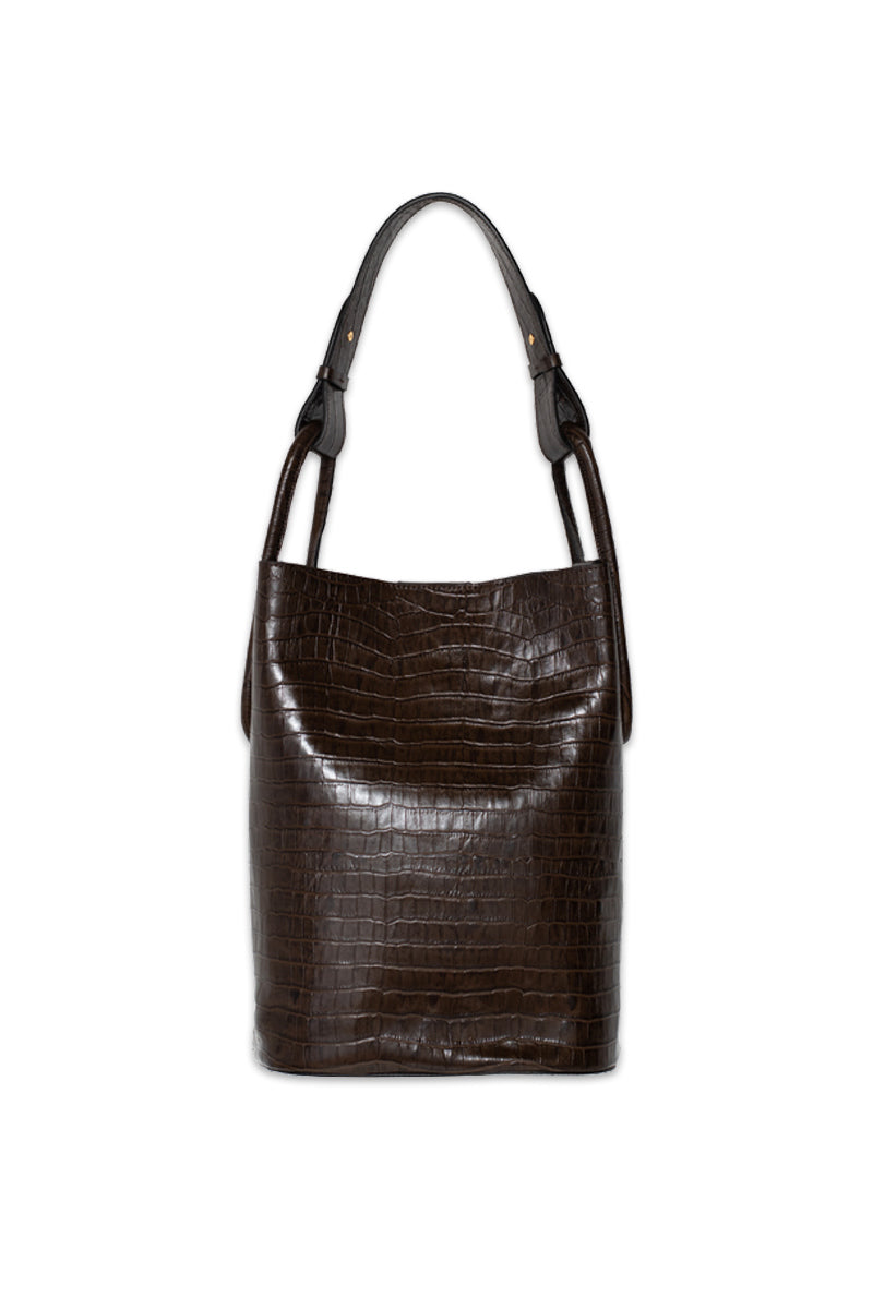 ISIDORA MALVA Tierralta Tote shoulder bag with crocodile print, featuring a stylish and textured design for everyday use.