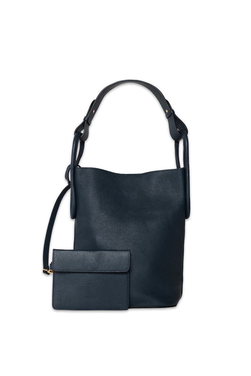 Night blue ISIDORA MALVA Tierralta Tote shoulder bag with sleek design and sturdy handles, perfect for everyday use.