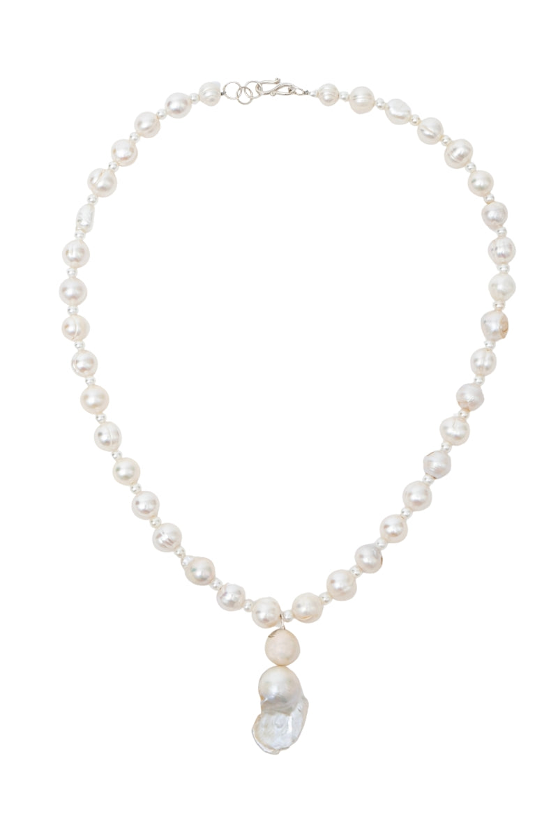 Elegant pearl baroque necklace by Oz Objects featuring intricate, timeless design showcasing luxurious, natural pearl details.