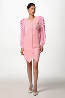 Pink tiny heart dress by Liya, a stylish mini dress with a playful heart pattern perfect for casual or semi-formal occasions.