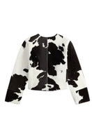ZUT Tokyo jacket in black and white cowhide with stylish design and textured leather details.