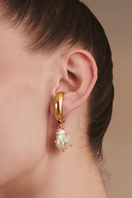 Gold Tokyo Climber Earrings by Fenomena featuring a modern, layered design on a white background.