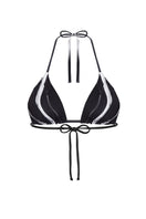 Nelblu Morpho top black bikini with a stylish print, featuring adjustable straps and a flattering fit for swimwear fashion.