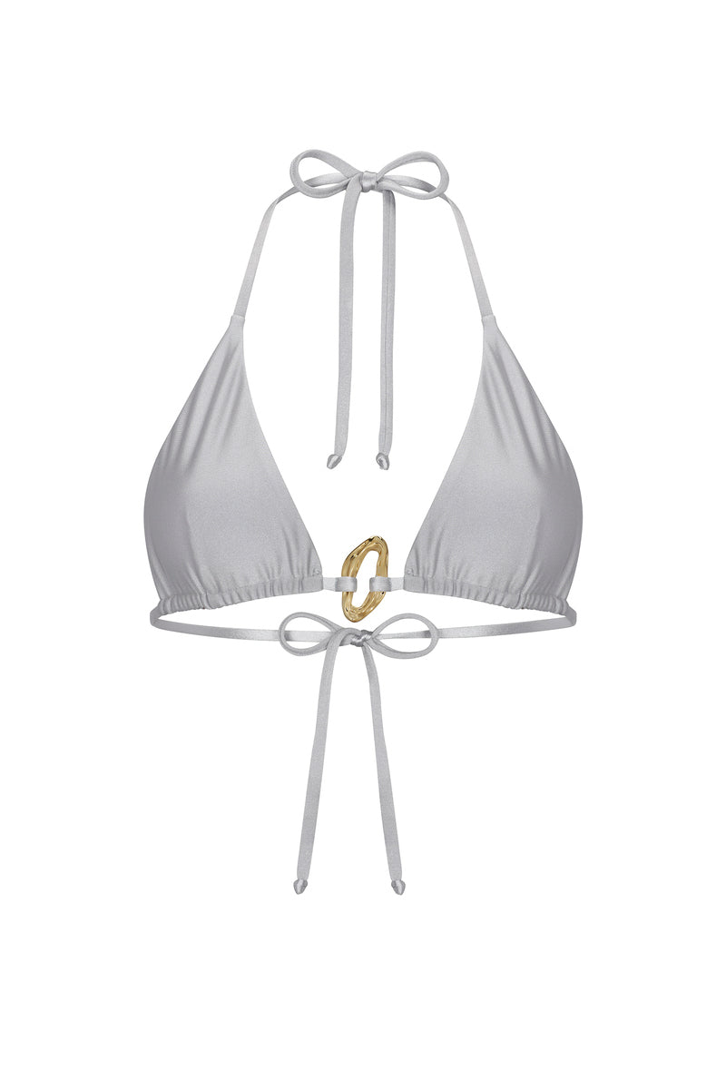 Nelblu Luna Top Filigrana bikini in petalo color with delicate lace details, shown on a mannequin.
