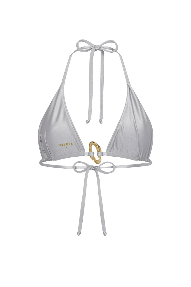 Nelblu Luna Top Filigrana bikini top with pastel petal and filigree design, adjustable straps, perfect for beachwear.