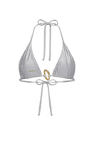 Nelblu Luna Top Filigrana bikini top with floral Petalo design, featuring intricate lace-like details and adjustable straps.