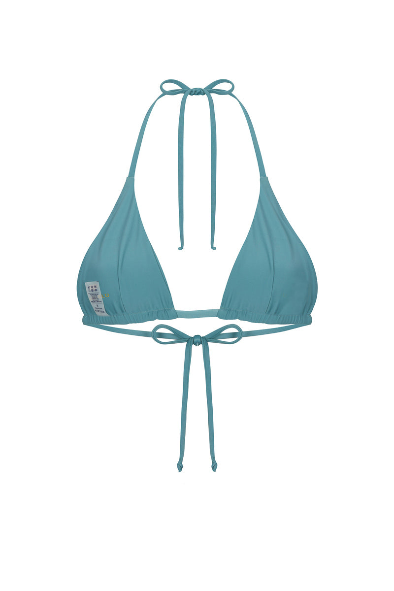 Nelblu SOL Top Stone Blue bikini top with adjustable straps and supportive fit, featuring vibrant blue color and stylish design.