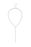 Silver drop necklace from Velvet Desert featuring a sleek, elegant pendant on a delicate chain.