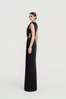 Elegant TAFFETA MIKADO embellished gown by Tracy Studio featuring intricate beadwork and a flowing silhouette.