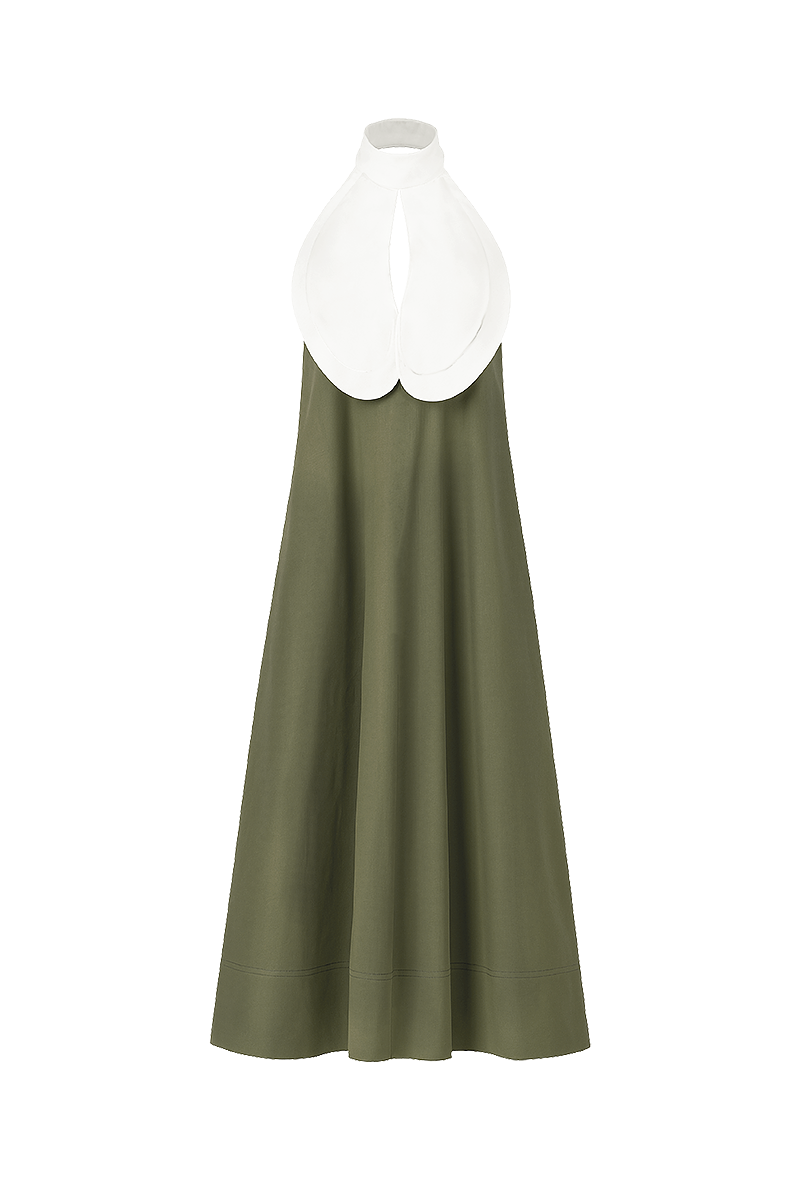 TULIP DRESS IN DUSKY GREEN - CULT MIA