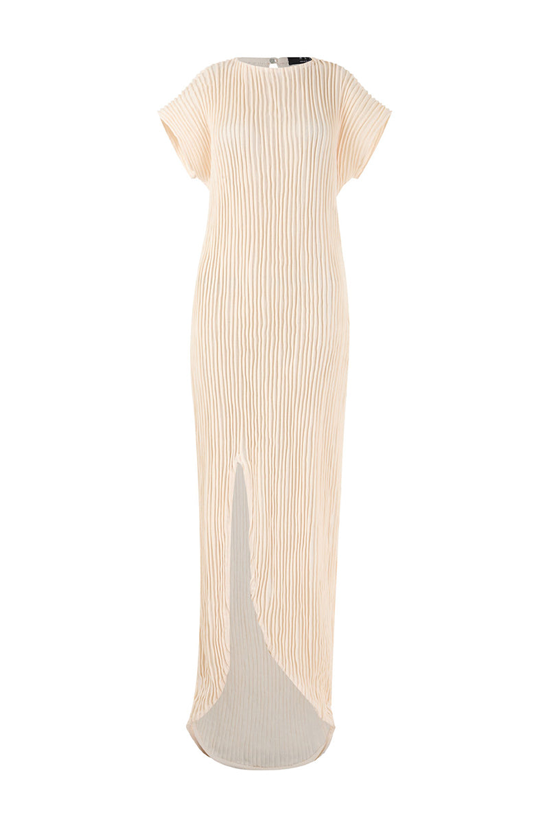 TULIPAN FURROWS DRESS IN IVORY - CULT MIA