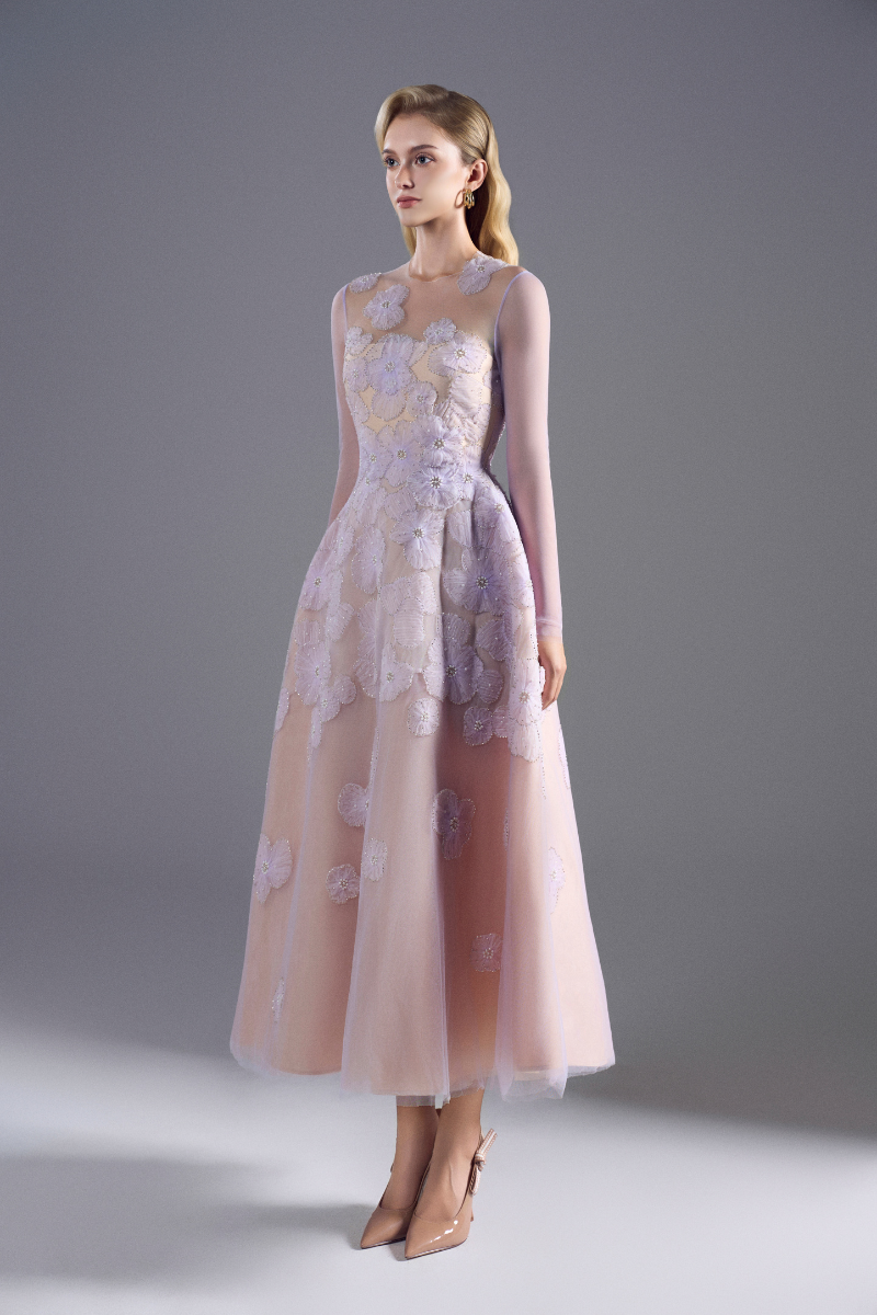 ROSEE de MATIN LIGHT PURPLE A-LINE TULLE MIDI DRESS | Cult Mia ROSEE de MATIN LIGHT PURPLE A-LINE TULLE MIDI DRESS | Cult Mia