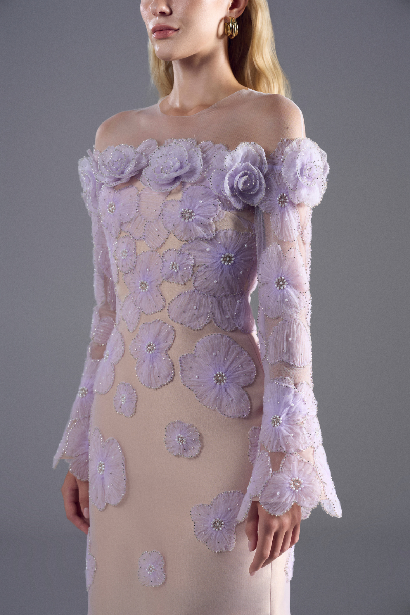 Rosee de Matin Tulle and Taffeta Midi Dress in Light Purple | Cult Mia Rosee de Matin Tulle and Taffeta Midi Dress in Light Purple | Cult Mia