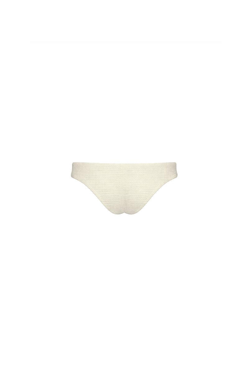 Ivory Tunas Bikini Bottom by Verdelimon, back view showing smooth fabric and comfortable fit in a stylish bikini design.