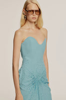 Urban Muse Irvina embellished gown in aqua blue, featuring intricate details and elegant design, perfect for formal occasions.