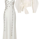 Mastani Roohi Organza Top and Arini Embellished Dress Set co-ords with intricate embroidery and elegant fabric details.