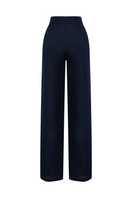 Labeca Harley navy linen fringe pocket pants with relaxed fit and stylish design, perfect for casual wear and comfort.