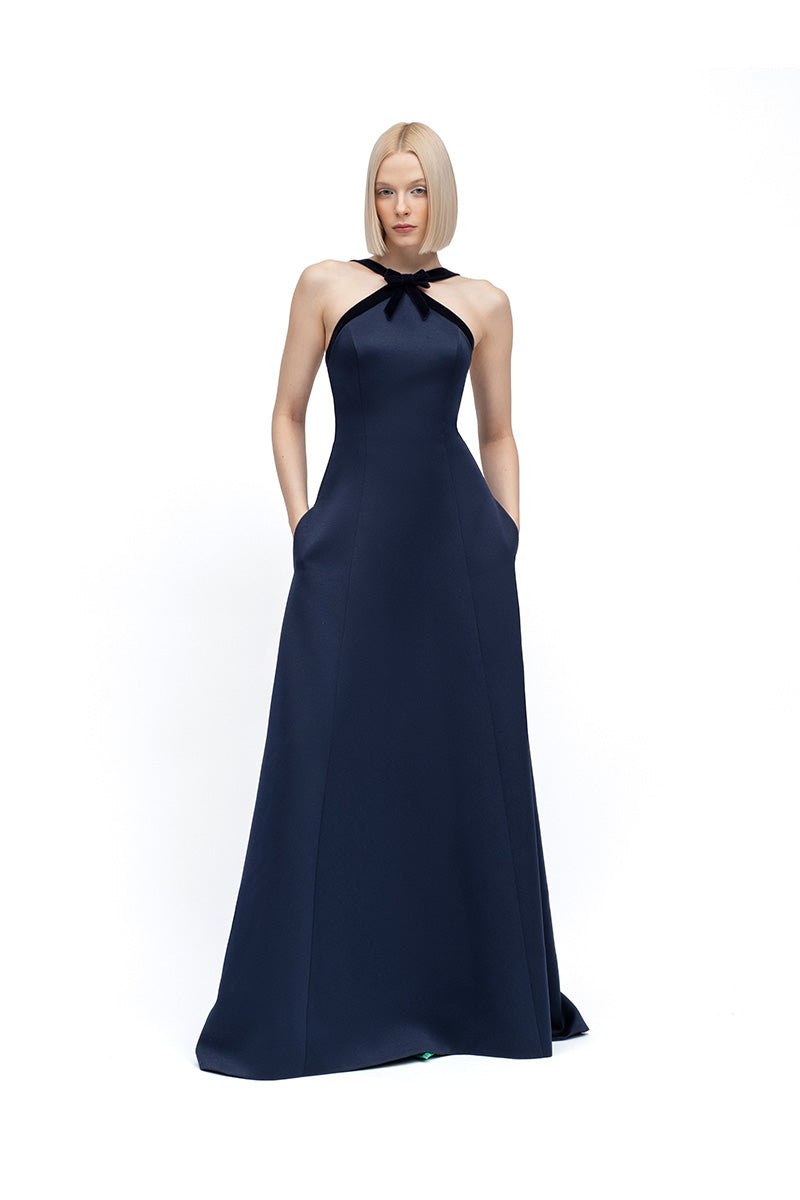 DENIM BLUE CORSET MIDI DRESS | CULT MIA