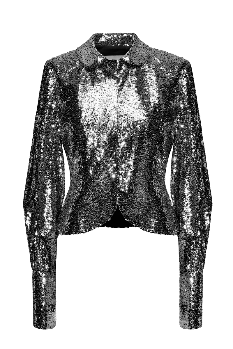 Liya Sparkle Blouse in elegant fabric, featuring a stylish design with shimmering details, perfect for chic tops.