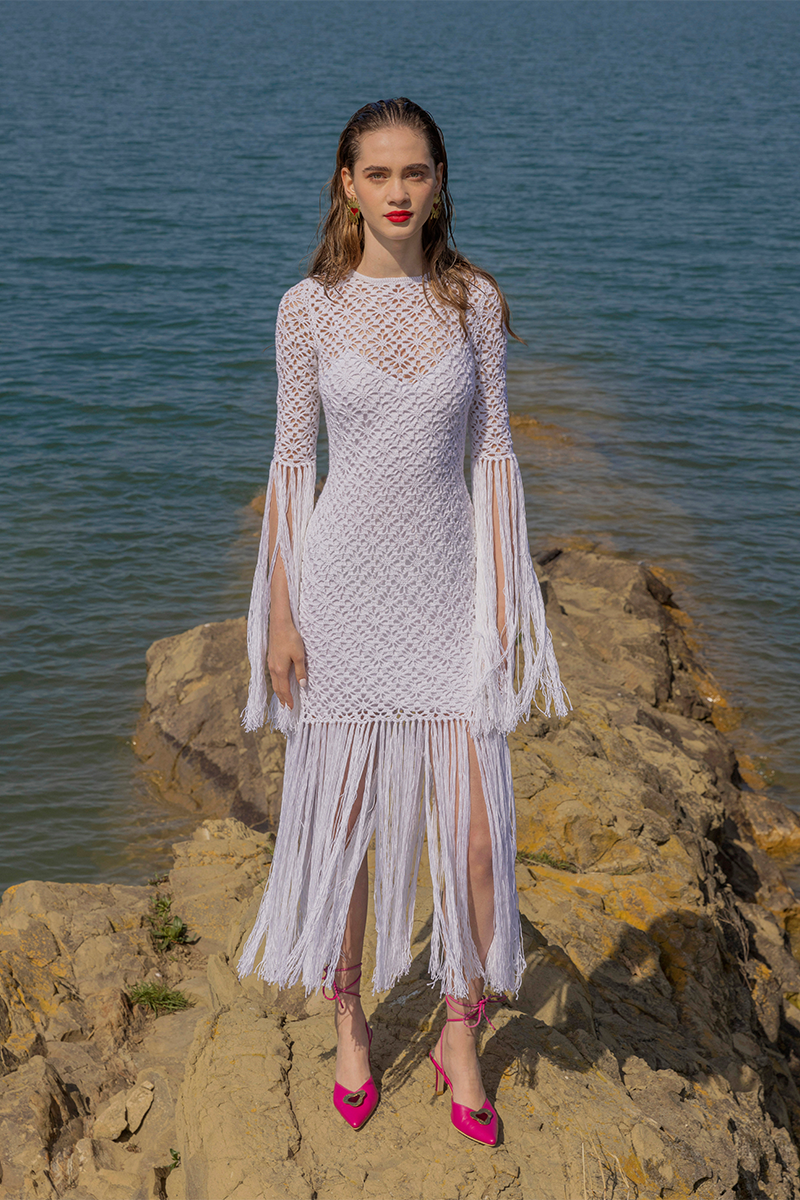 WHITE FRINGE DRESS - CULT MIA