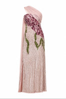 Pink Raishma Natalia gown featuring elegant fabric and detailed design, perfect for formal occasions and evening wear.