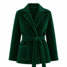 Raishma Viana green loungewear jacket with relaxed fit and soft fabric, styled for comfort and casual wear.