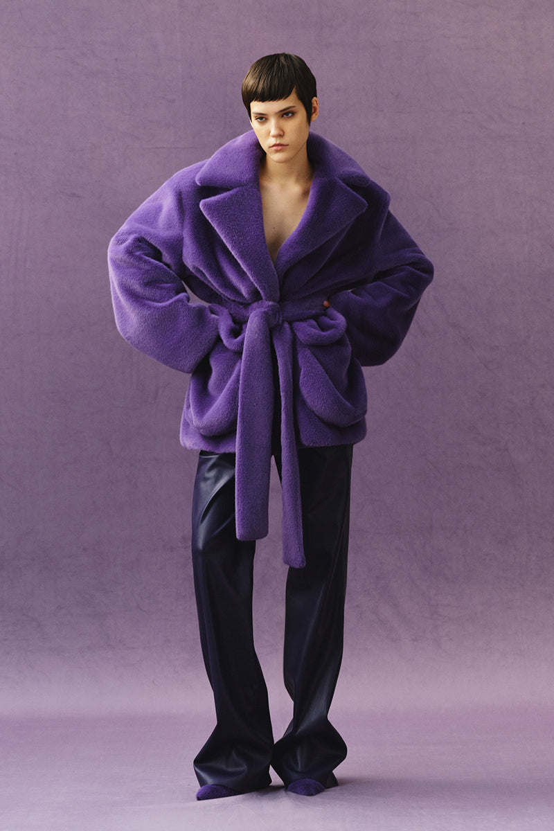 ECO-LEATHER PURPLE PANTS - CULT MIA