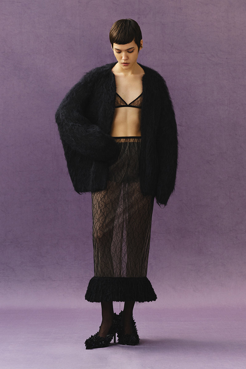 BLACK KNITTED CARDIGAN - CULT MIA