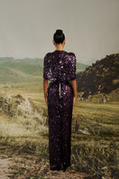 Hacchic Couture Vivienne sequined illusion gown featuring shimmering sequins and elegant design for formal occasions.