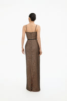 Elegant structured corset maxi dress by Happy Clothing featuring a fitted bodice and flowing skirt, perfect for formal occasions.