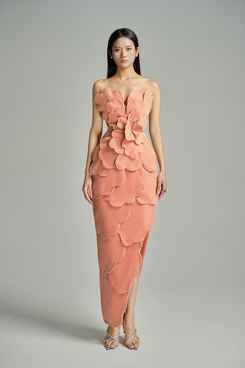 CULT MIA X HAPPY CLOTHING VELVET V-NECK PETAL STRAPLESS MAXI DRESS IN PINK | CULT MIA | HAPPY CLOTHING CULT MIA X HAPPY CLOTHING VELVET V-NECK PETAL STRAPLESS MAXI DRESS IN PINK | CULT MIA | HAPPY CLOTHING