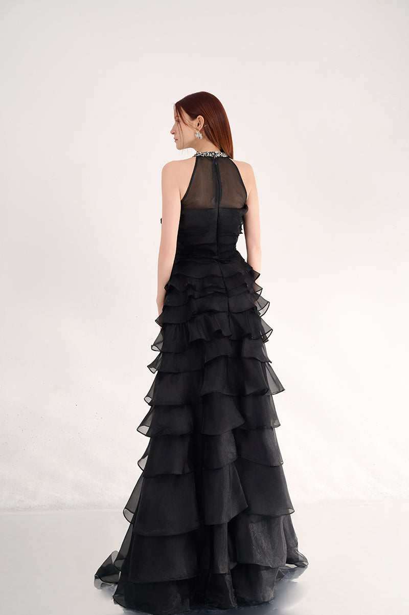 MADDOX LAYERED SLEEVELESS ORGANZA MAXI DRESS - CULT MIA